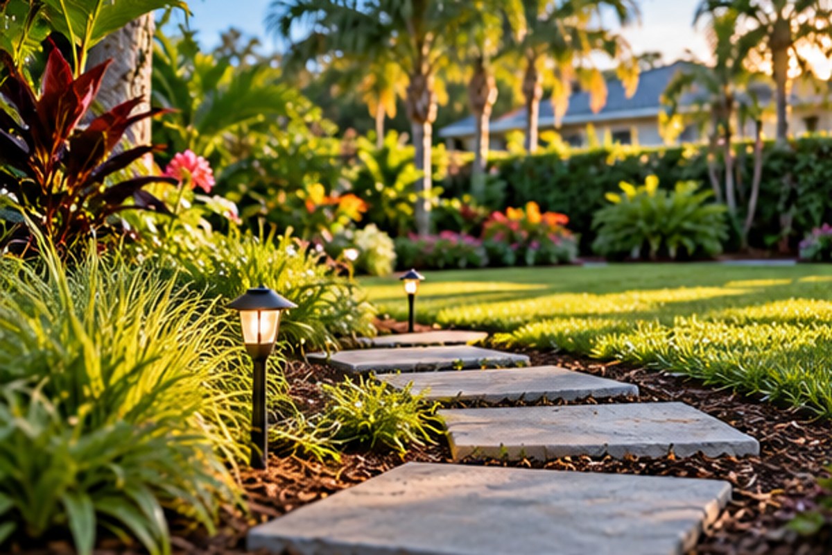 Peaceful garden walkway